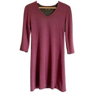 Horny Toad Flexcel Dress Womens Small Red 3/4 Sleeve Outdoor Ethical Athleisure